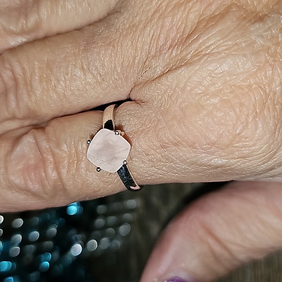 Faceted morganite ring size 8.5  Sterling Silver - Picture 8 of 11